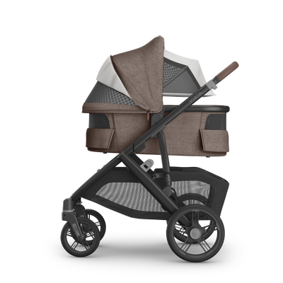 UPPAbaby V3 Bassinet - Owen (Mocha Melange), on Vista V3, side all vents open