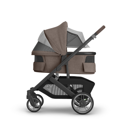 UPPAbaby V3 Bassinet - Owen (Mocha Melange), on Cruz V3, side all vents open