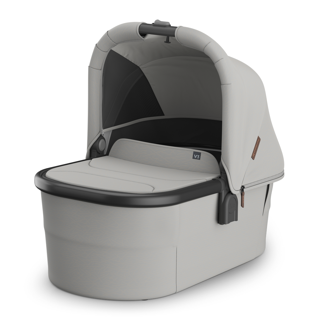 UPPAbaby V3 Bassinet - Savannah (Pearl Grey Jacquard / Carbon Melange / Black), hero