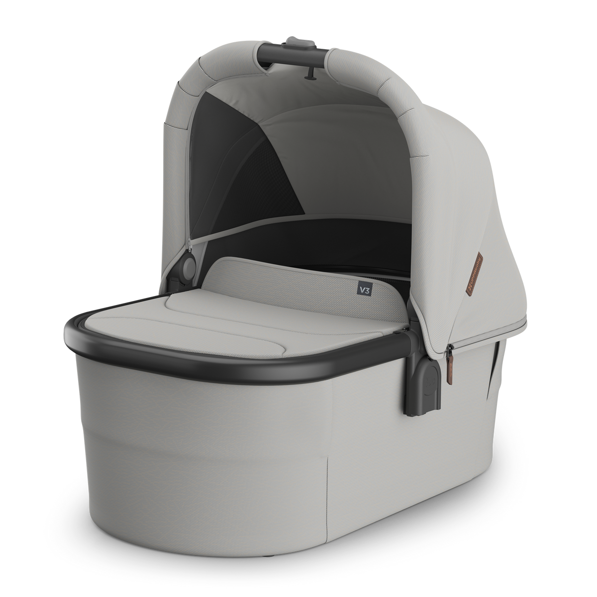 UPPAbaby V3 Bassinet - Savannah (Pearl Grey Jacquard / Carbon Melange / Black), hero