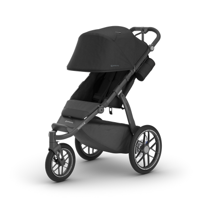 UPPAbaby Ridge V2 Pram Jogger - James (Black), three quarter left sunshade