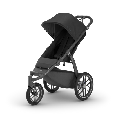 UPPAbaby Ridge V2 Pram Jogger - James (Black), three quarter left no cup holder