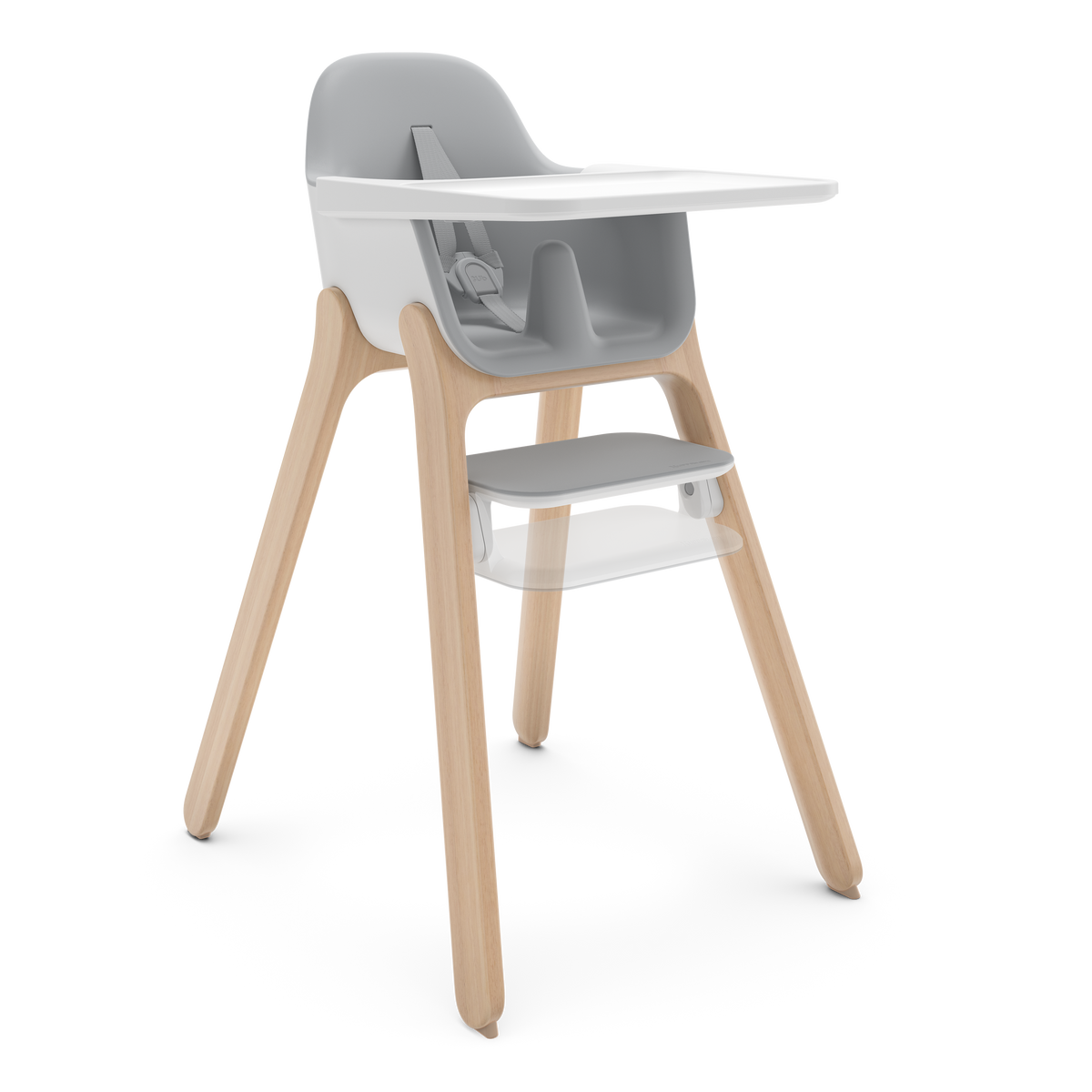 UPPAbaby Ciro Highchair - Chloe (Grey), three quarter right foot heights