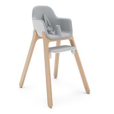 UPPAbaby Ciro Highchair - Chloe (Grey), three quarter right no tray