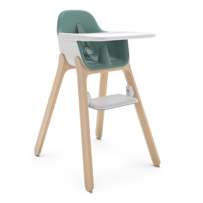 UPPAbaby Ciro Highchair - Emrick (Spruce Green), three quarter right low foot