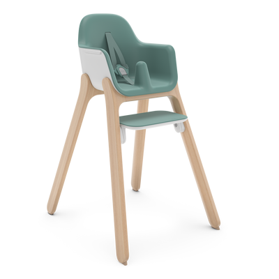 UPPAbaby Ciro Highchair - Emrick (Spruce Green), three quarter right no tray