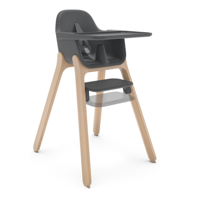 UPPAbaby Ciro Highchair - Jake (Charcoal), three quarter right foot heights