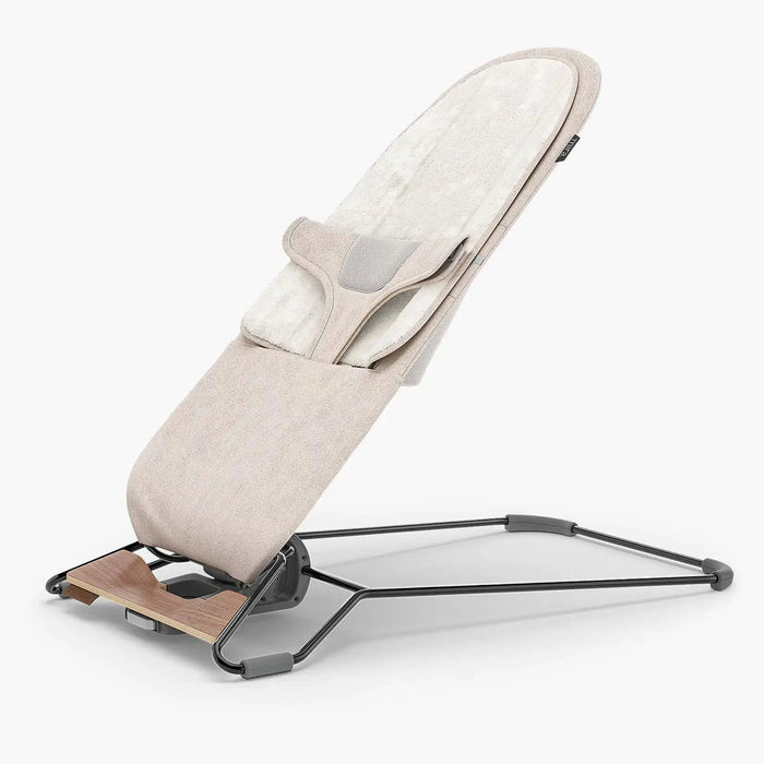 UPPAbaby Mira Baby Bouncer - Charlie (Sand Melange / Black Chrome / Walnut Wood)