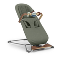 UPPAbaby Mira V2 3-in-1 Bouncer in Maddie (Green Soft Knit / Walnut), three-quarter view