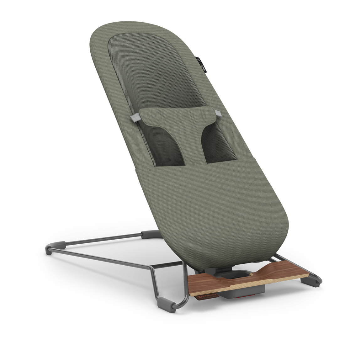 UPPAbaby Mira V2 3-in-1 Bouncer in Maddie (Green Soft Knit / Walnut), in Play mode