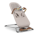 UPPAbaby Mira V2 3-in-1 Bouncer in Townsend (Beige Soft Knit / Walnut), three-quarter view