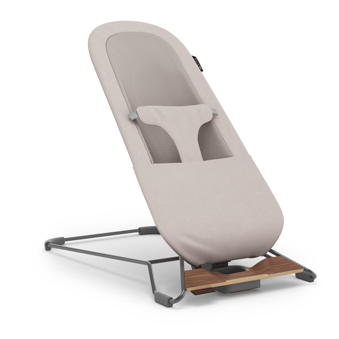 UPPAbaby Mira V2 3-in-1 Bouncer in Townsend (Beige Soft Knit / Walnut), in Play mode