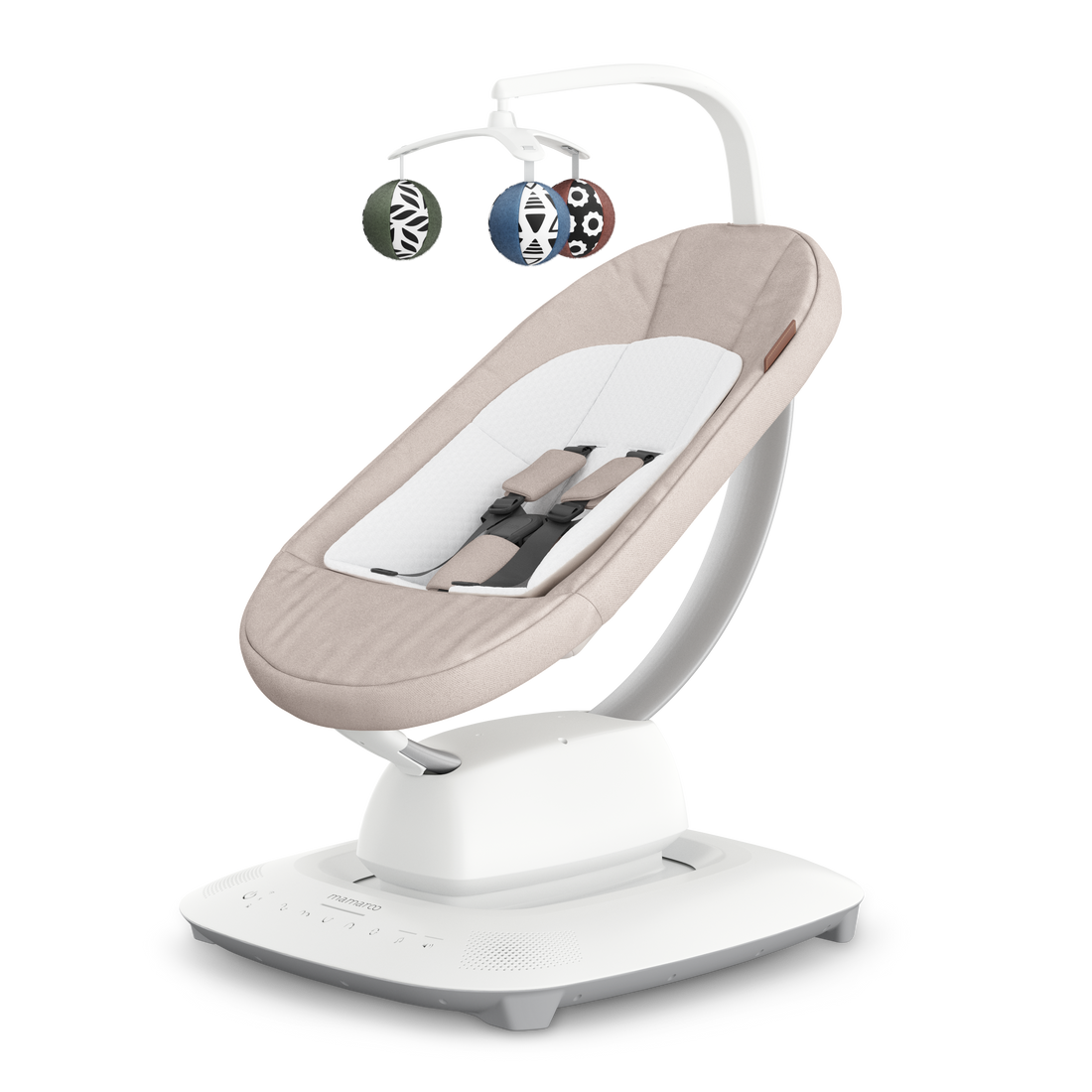 UPPAbaby MamaRoo Baby Swing - Sand Melange (Charlie), three quarter left
