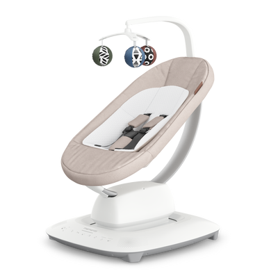UPPAbaby MamaRoo Baby Swing - Sand Melange (Charlie), three quarter left