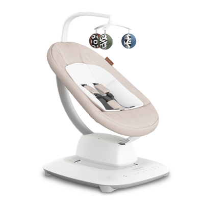 UPPAbaby MamaRoo Baby Swing - Sand Melange (Charlie), three quarter right hero