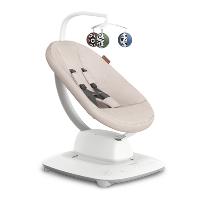 UPPAbaby MamaRoo Baby Swing - Sand Melange (Charlie), three quarter right no insert