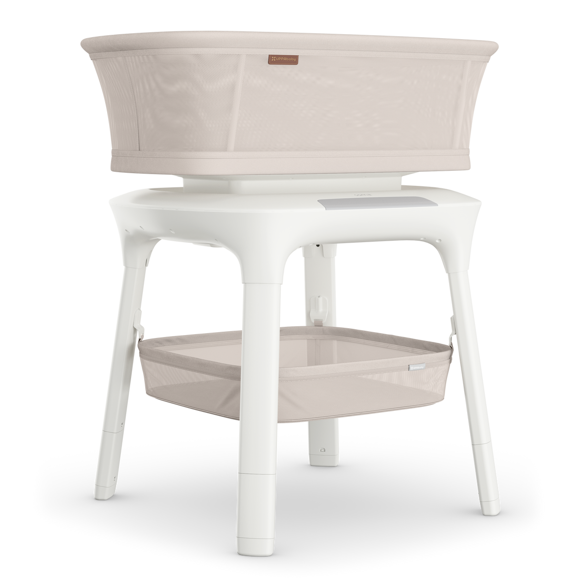 UPPAbaby Soma Smart Bassinet - Charlie - Sand Melange, three quarter right hero
