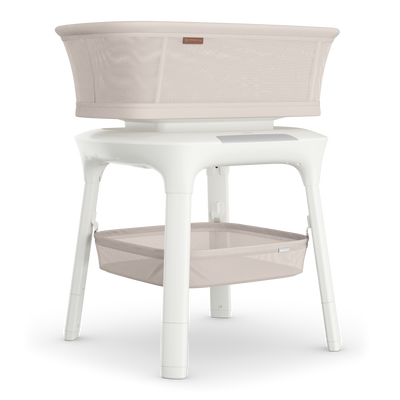 UPPAbaby Soma Smart Bassinet - Charlie - Sand Melange, three quarter right hero