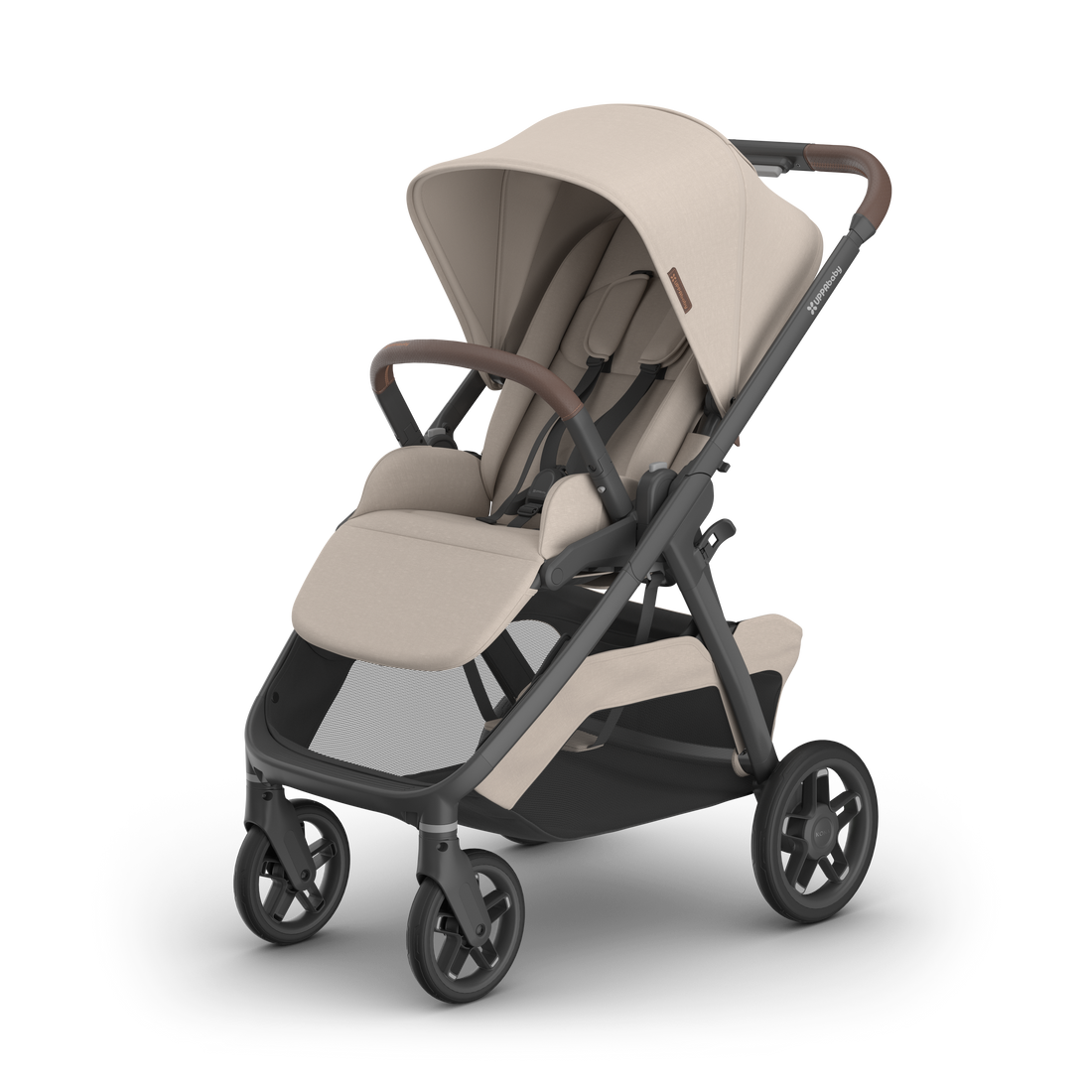 UPPAbaby Kona pram in Ada (sandstone melange), three-quarter view from the left