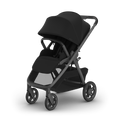 UPPAbaby Kona pram in James (black), three-quarter view from the left with the sunshade extended