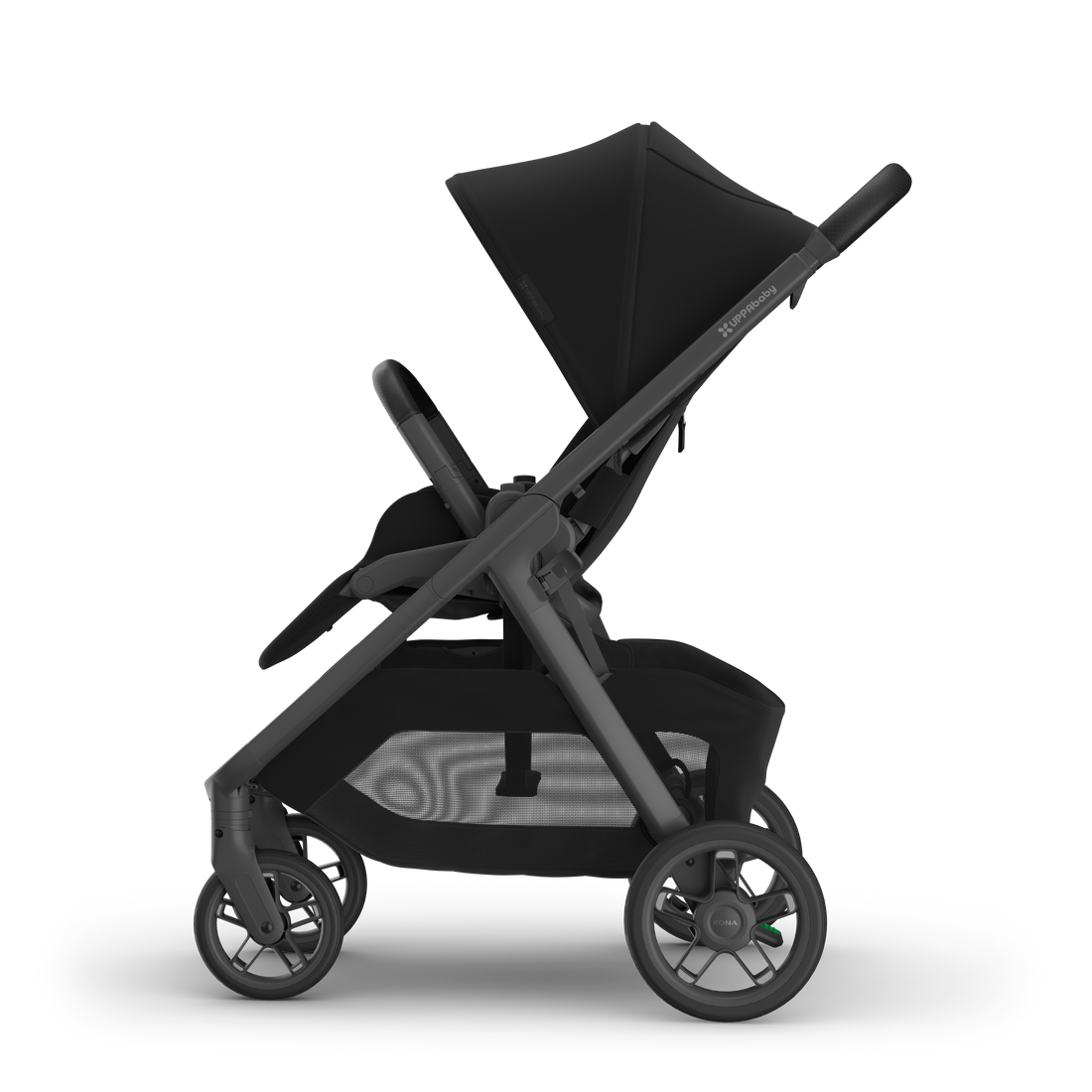 UPPAbaby Kona pram in James (black), side view from the left
