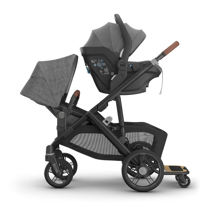 UPPAbaby Vista V3 Pram With Bassinet - James (Black), Capsule, RumbleSeat and Piggyback Board