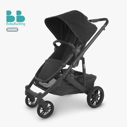 UPPAbaby Cruz V2 – Jake (Black Fabric/Black Leather/Carbon Frame) - UPPAbaby Australia