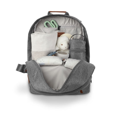 UPPAbaby Nappy Bag – Greyson (Grey Melange / Saddle Leather) - UPPAbaby Australia