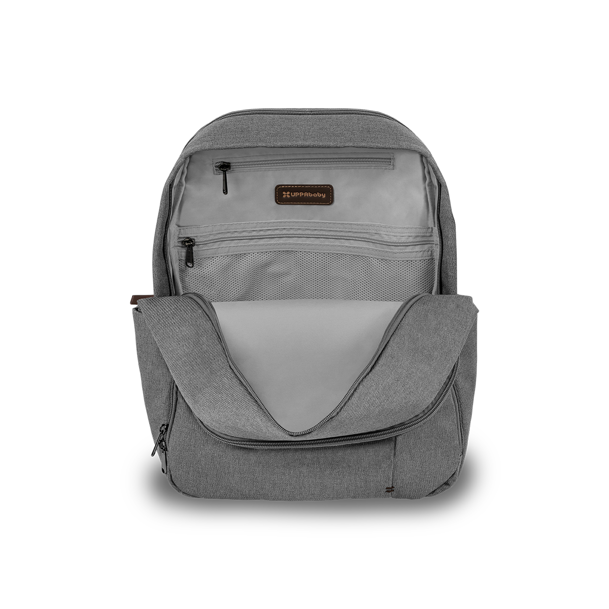 UPPAbaby Nappy Bag Pro Greyson (grey melange/saddle leather)