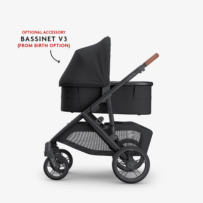 UPPAbaby Vista V3 Pram with Toddler Seat Only - Nori (Charcoal / Saddle Leather) - UPPAbaby Australia