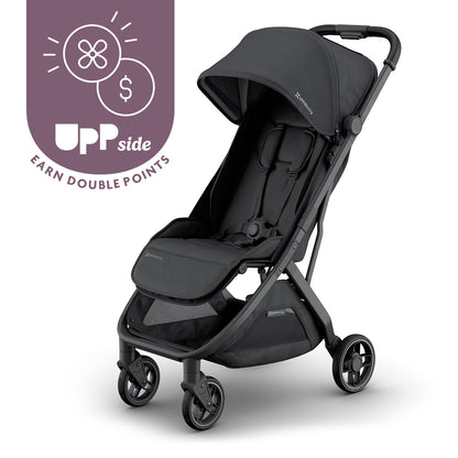 UPPAbaby MINU V3 Stroller - Jake (Charcoal/Carbon/ Black leather) Front