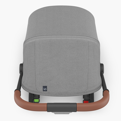 UPPAbaby MINU V3 Stroller - Greyson (Charcoal/Carbon/ Saddle leather) Top View