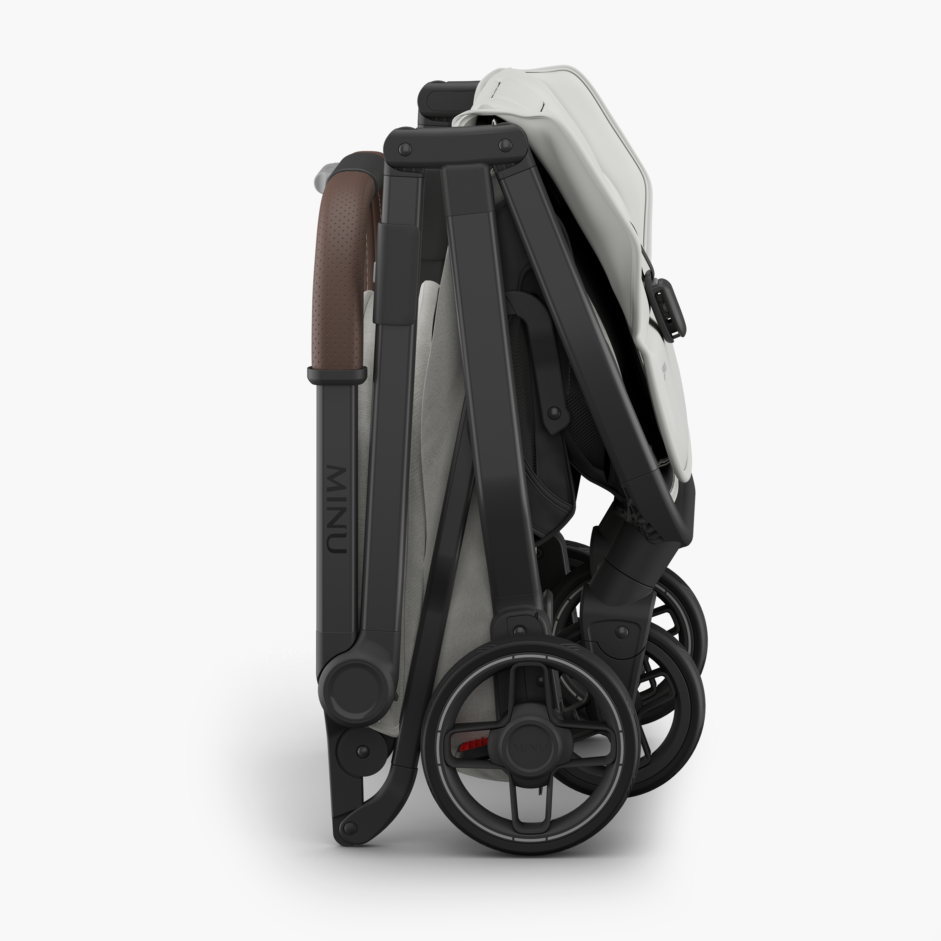 UPPAbaby MINU V3 Stroller - Savannah (Pearl Grey/Carbon) Folded