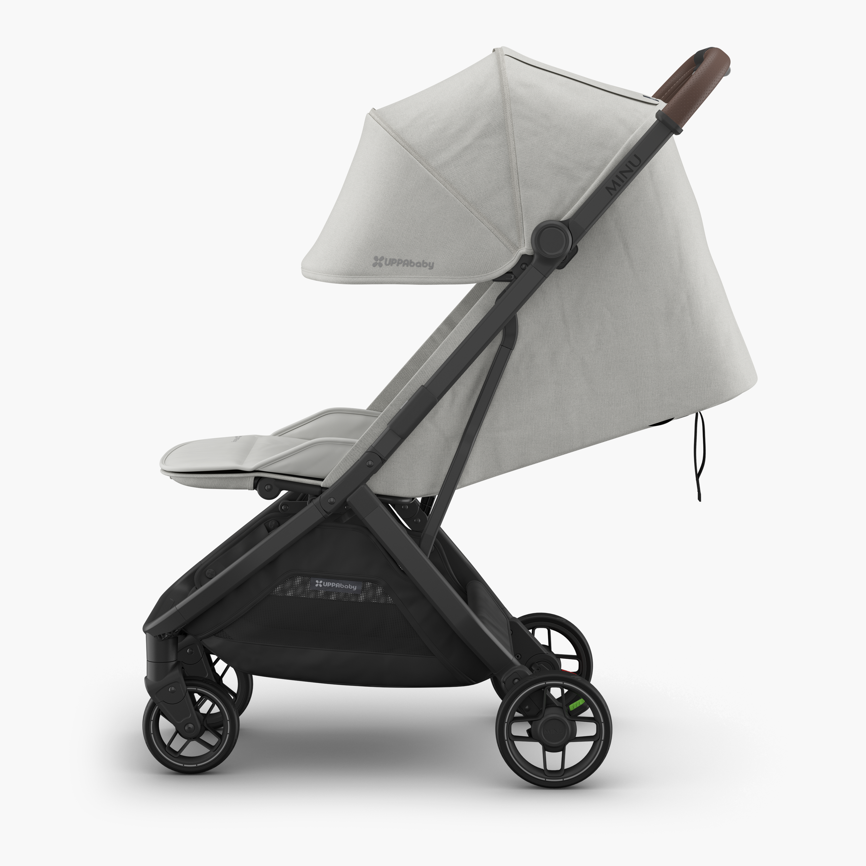 UPPAbaby MINU V3 Stroller - Savannah (Pearl Grey/Carbon) Left Side