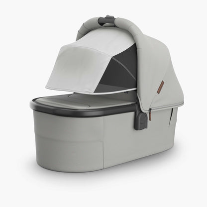 UPPAbaby V3 Bassinet - Pearl Grey Jacquard/Carbon Melange / Black (Savannah) Extendable UPF 50+ sunshade