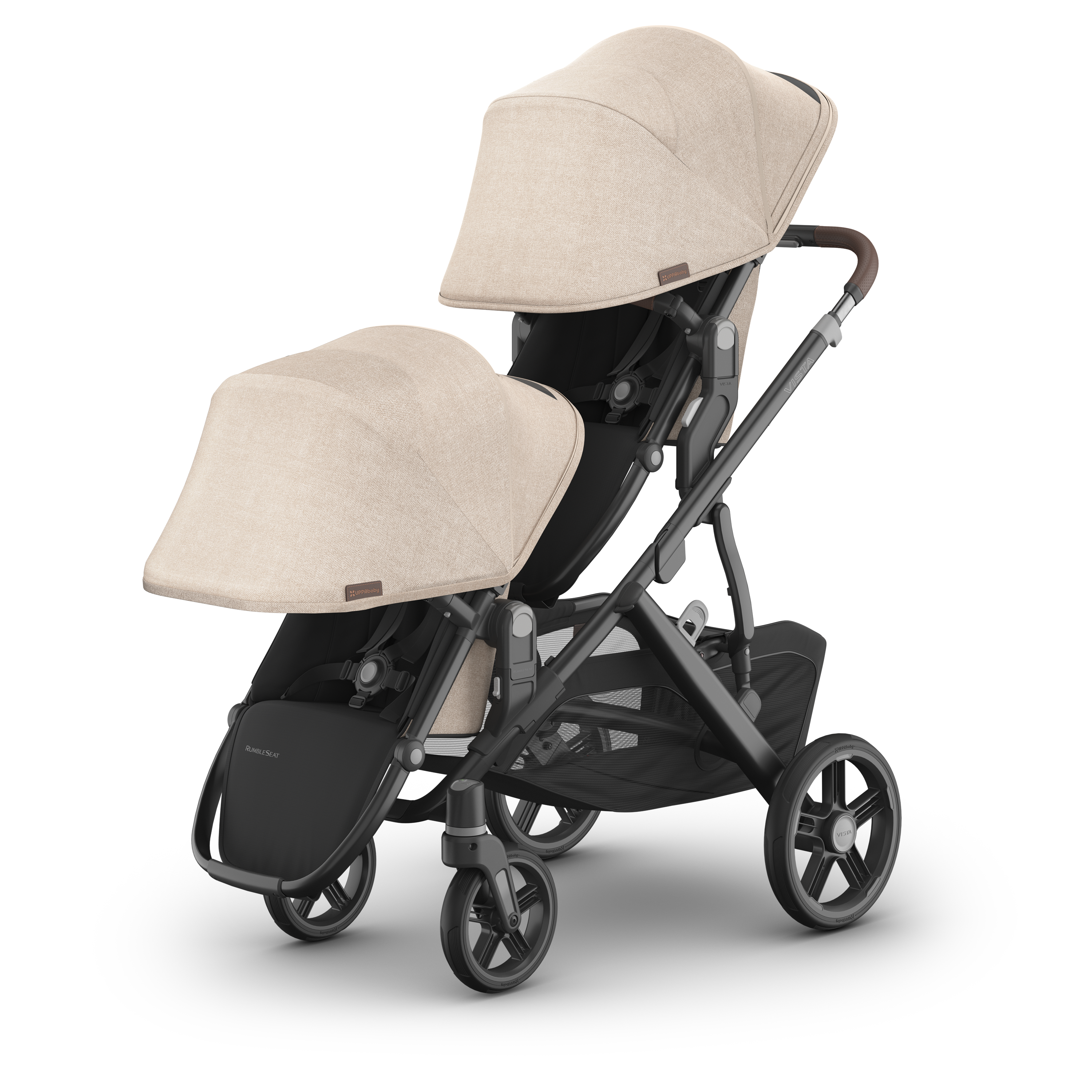 UPPAbaby VISTA V3 RumbleSeat Oat Melange/Carbon - Liam Double Sunshade