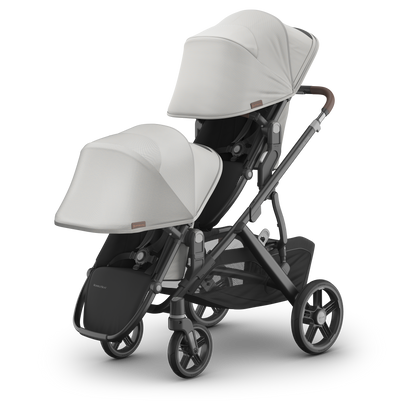 UPPAbaby VISTA V3 RumbleSeat Pearl Grey Jacquard/Carbon - Savannah Double Sun