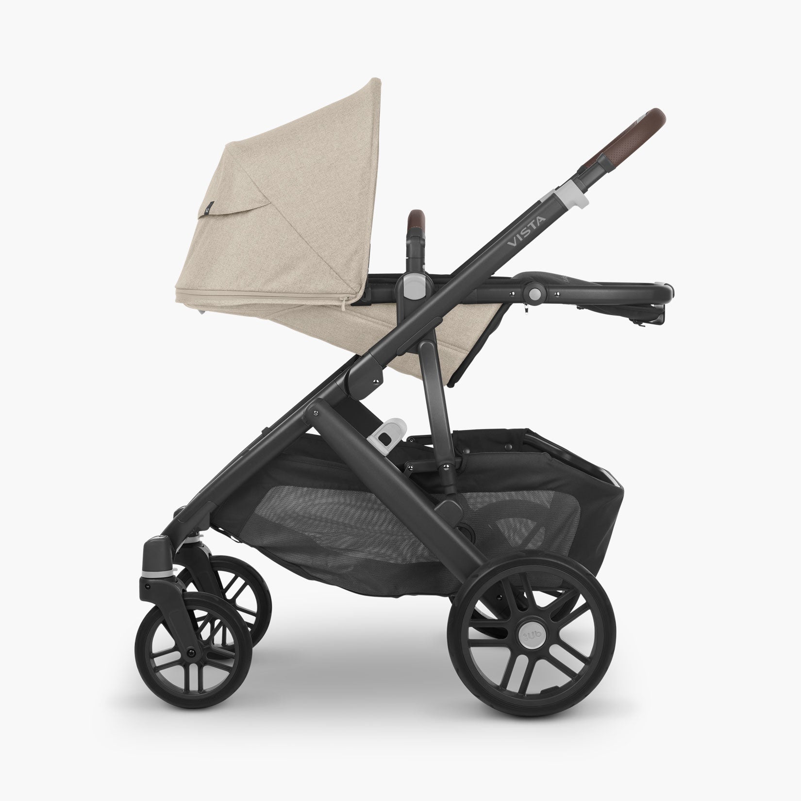 UPPAbaby Vista V2 With Bassinet - Liam (Oat Melange/Carbon/Chestnut Leather) - UPPAbaby Australia