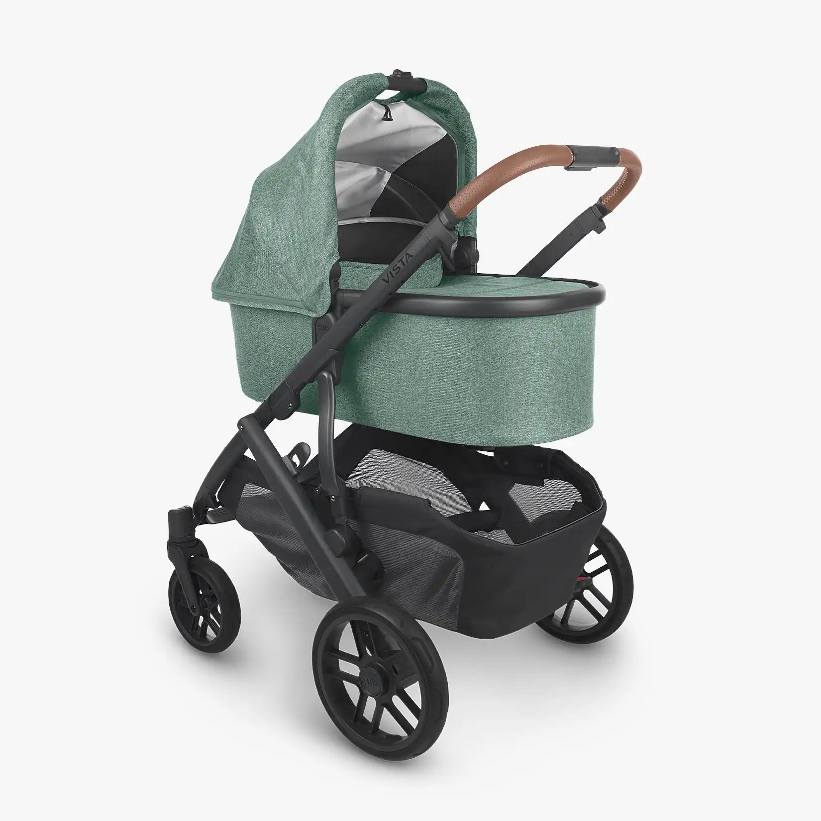 UPPAbaby VISTA V2 With Bassinet - Gwen (Green Mélange/Carbon/Saddle Leather) - UPPAbaby Australia