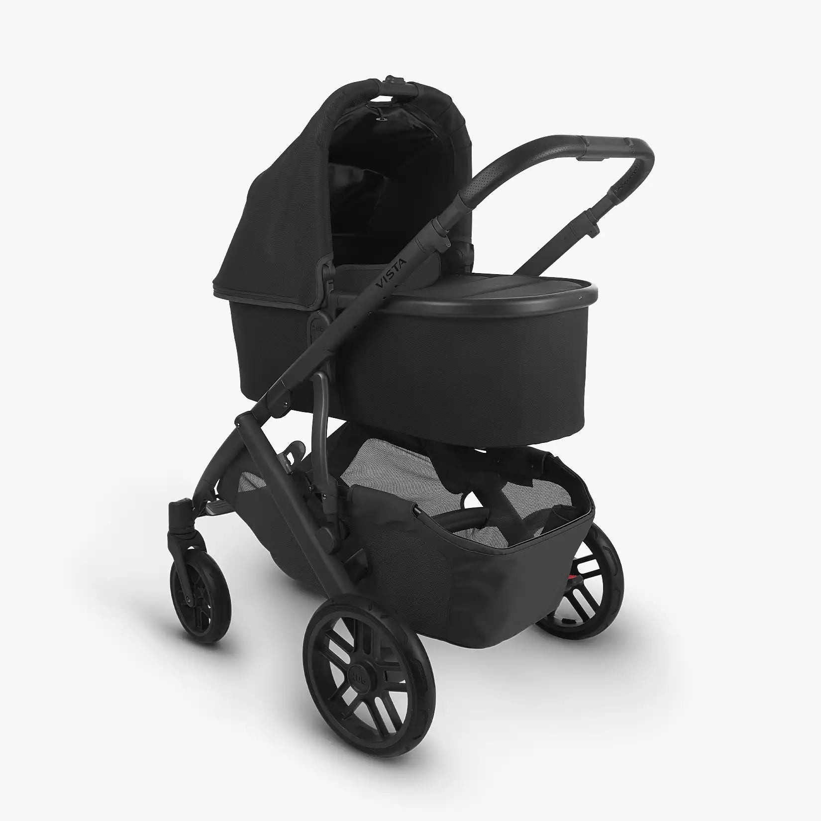 UPPAbaby Vista V2 With Bassinet - Jake (Black Fabric/Black Leather/Carbon Frame) - UPPAbaby Australia