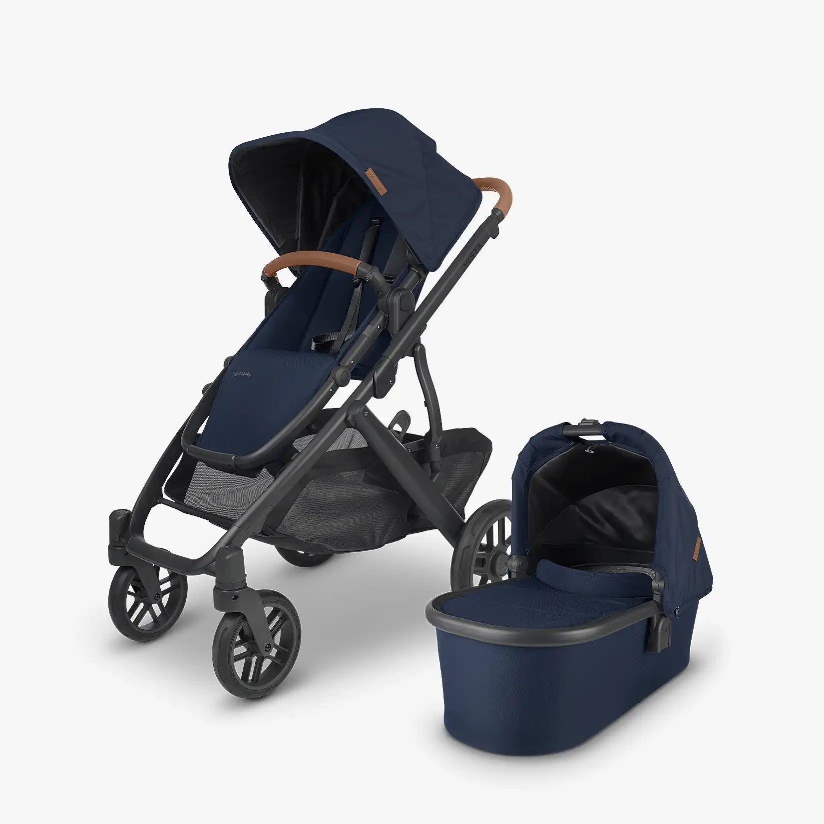 UPPAbaby Vista V2 With Bassinet - Noa (Navy Blue/Carbon/Saddle Leather) - UPPAbaby Australia