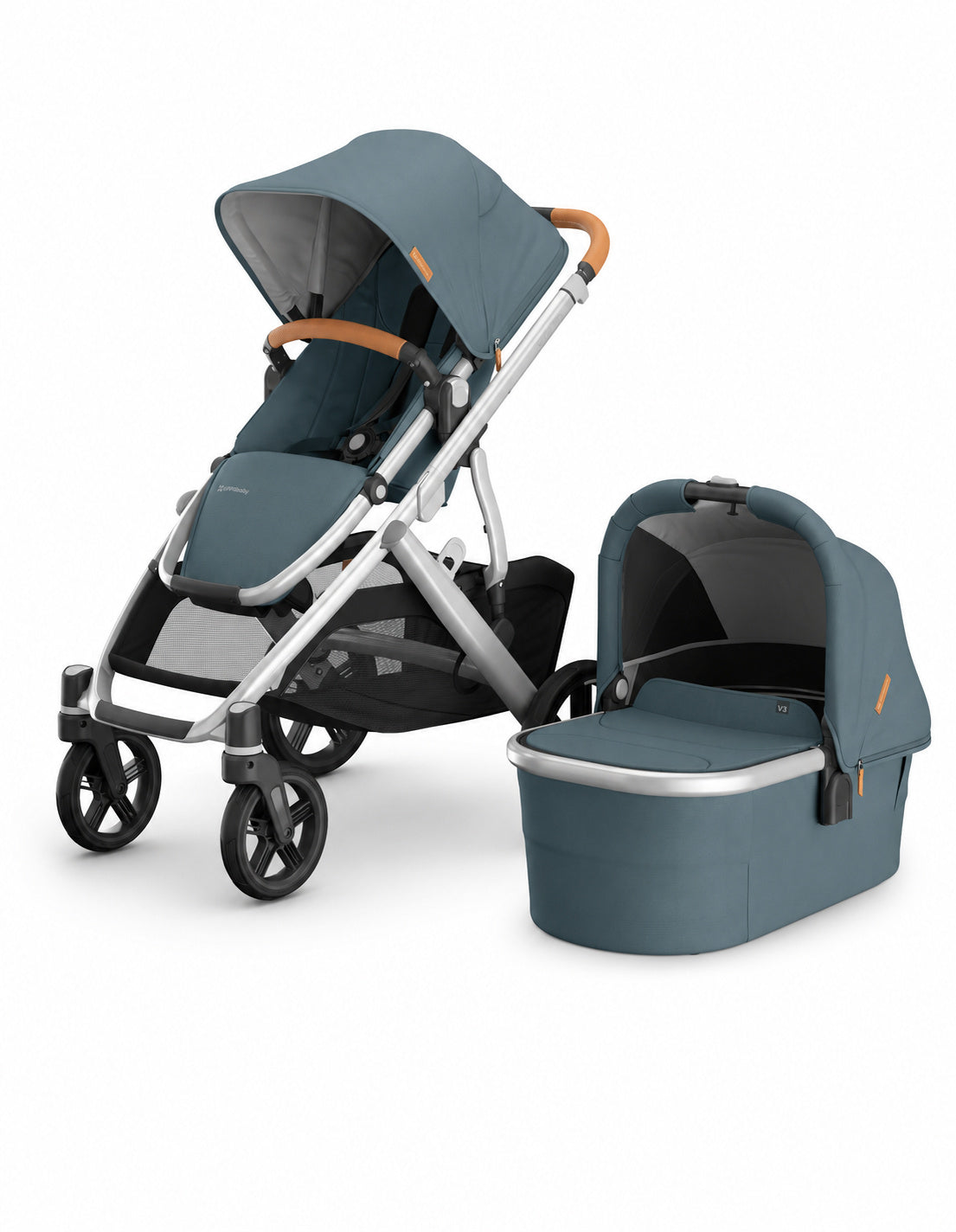 UPPAbaby Vista V3 Pram With Bassinet - Callum (Stone Blue / Silver)