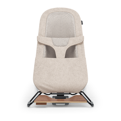 UPPAbaby Mira Baby Bouncer - Charlie (Sand Melange / Black Chrome / Walnut Wood)
