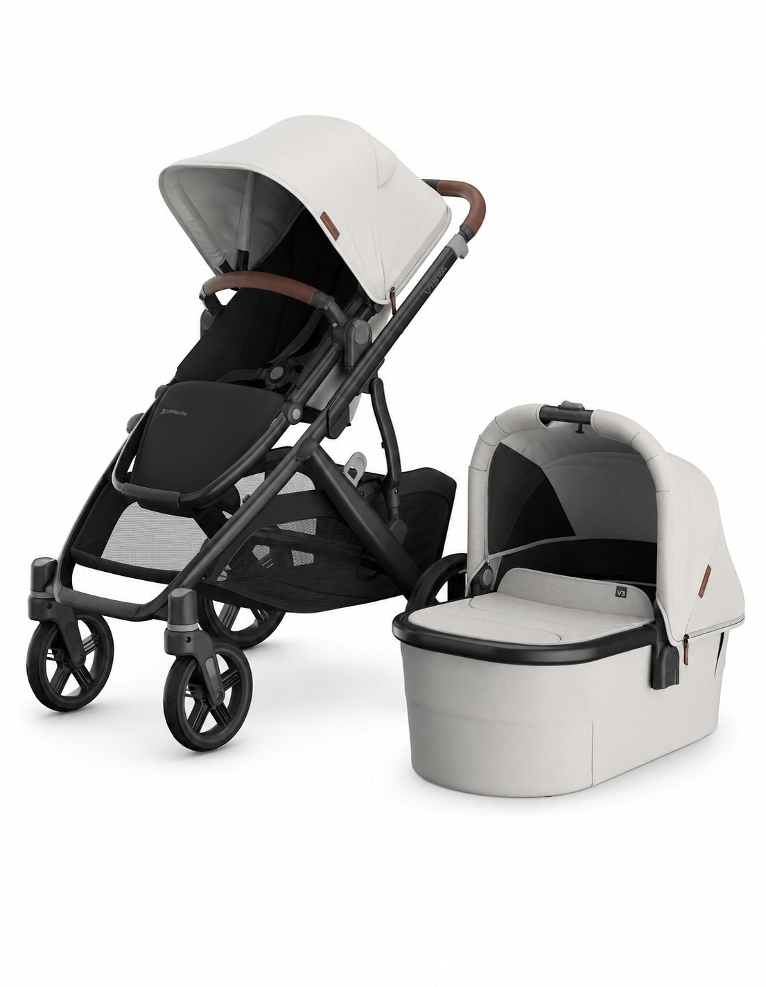 UPPAbaby Vista V3 Pram With Bassinet - Savannah (Pearl Grey Jacquard / Carbon)