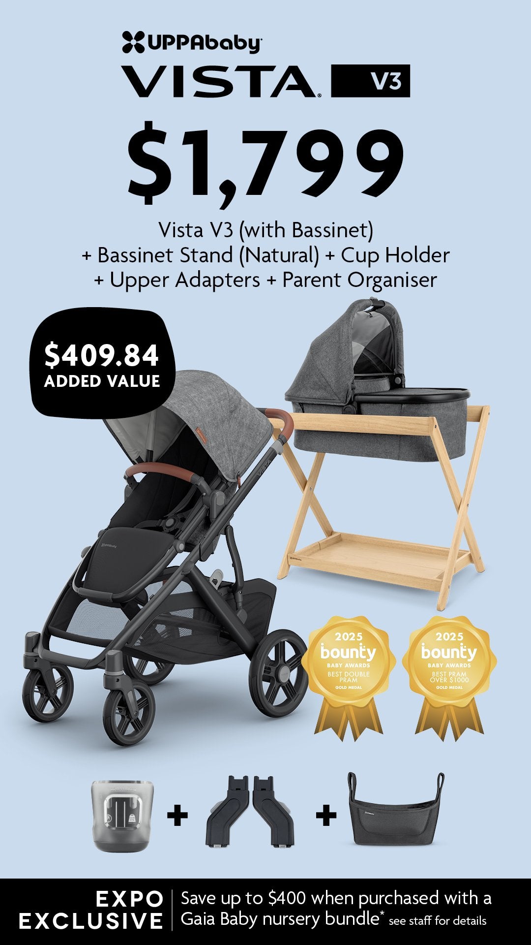 EXPO DEAL - Vista V3 - UPPAbaby Australia